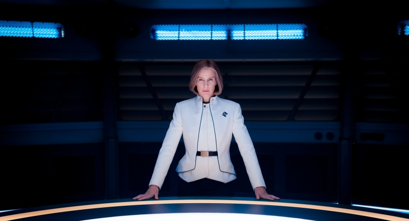 Rachel Griffiths plays the evil general in Ex-O.